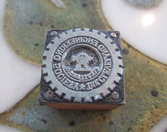 Cleveland Engineering Society Antique Letterpress Printing Block