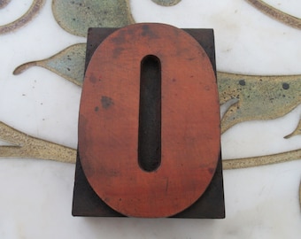 Letter O Antique Letterpress Wood Type Printers Block Number 0 Zero