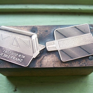 Scissors Sharpener No. 9 Vintage Letterpress Printers Block