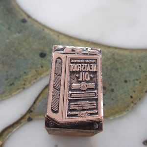 Public Service Neatsfoot Oil Republic Paint and Varnish Co. Letterpress Printing Block Antique