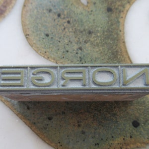 Norge Vintage Letterpress Printing Block Logotype