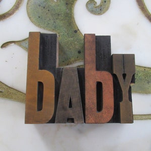 Baby  Letterpress Wood Type Printing Blocks