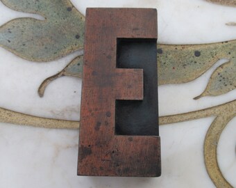 Letter E Antique Letterpress Wood Type Printing Block
