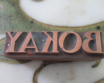 Bokay Vintage Letterpress Printing Block