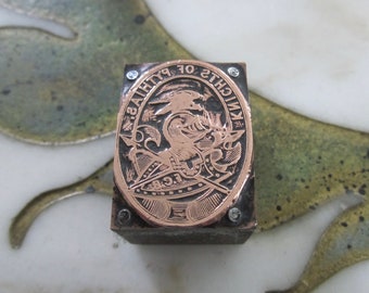 Knights of Pythias Antique Letterpress Printers Block