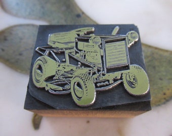 Simplicity Lawn Tractor Vintage Letterpress Printing Block