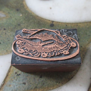 Turkey on a Platter Antique Letterpress Printing Block