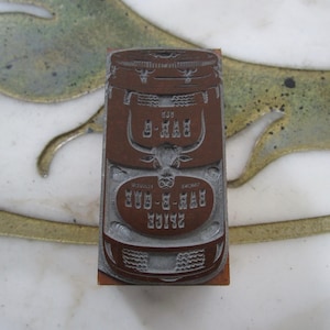 Forbes Old Bar-Q Bar-B-Que Spice Jar Vintage Letterpress Printing Block
