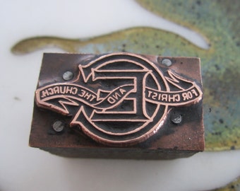 Christian Endeavor Letterpress Printers Block  Society For Christ and the Church