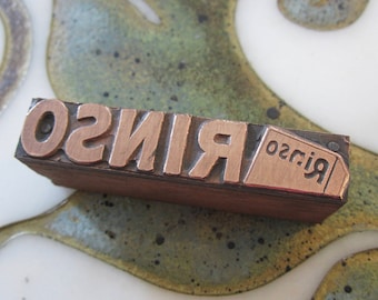 Rinso Laundry Soap Antique Letterpress Printing Block