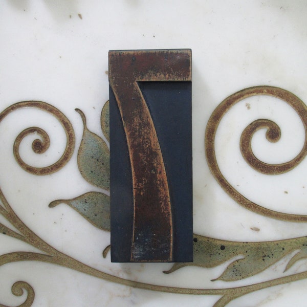 Large Number 7 Seven Antique Letterpress Wood Type Printing Block