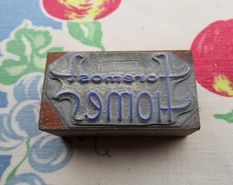 Foremost Homes Vintage Letterpress Printing Block