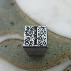 Initial I Decorative Ornament Antique Metal Letterpress Printing Block image 2