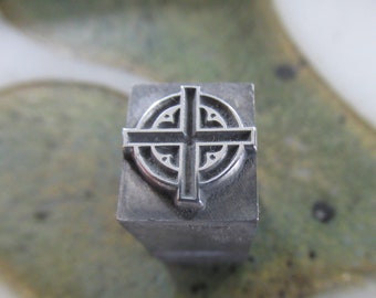 Celtic Cross Antique Letterpress Printing Block