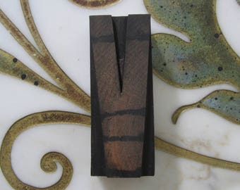 Letter V Antique Letterpress Wood Type Printers Block