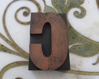 Letter C Antique Letterpress Wood Type Printing Block