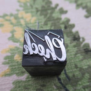 Vintage Letterpress Metal Printers Block Check