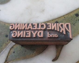 Prine Cleaning and Dying Ilion NY Antique Letterpress Printing Block