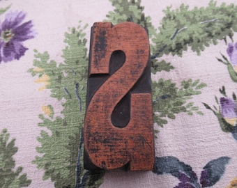 Letter S Antique Letterpress Wood Type Printing Block Serif