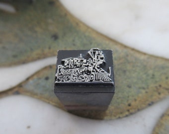 Train Antique Metal Letterpress Printing Block Metal