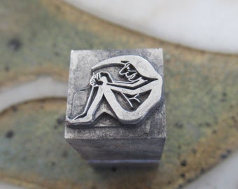 Jester Letterpress Printing Block Metal Antique