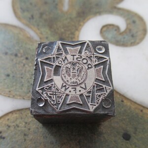 Vintage Letterpress Klischee V.F.W. Kriegsveteranen