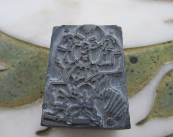 Man Cupping His Hands Behind His Ears Vintage Letterpress Printing Block