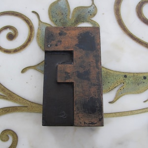 Large Letter F Antique Letterpress Wood Type Printers Block 5&quot;