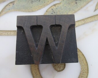 Letter W Antique Letterpress Wood Type Printing Block