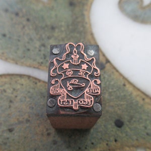 Sigma Phi Crest Vintage Letterpress Printing Block Alter Ego Est Amicus Sigma Chi Phi