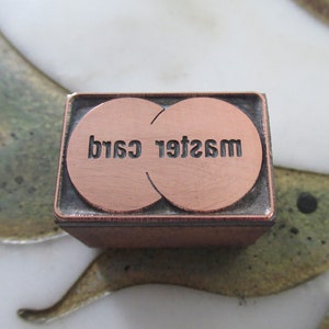 Master Card vintage Bloc d’impression typographique