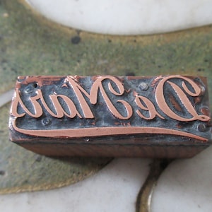 DeMars Logotype Vintage Letterpress Printing Block