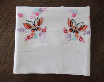 Butterfly Vintage Embroidered Pillowcase