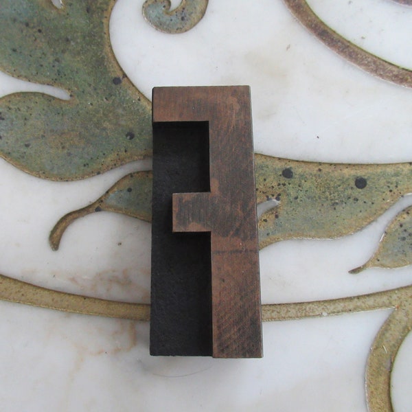 Letter F Antique Letterpress Wood Type Printing Block