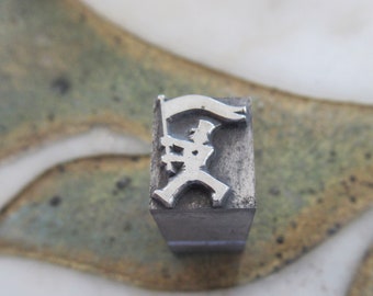 Man With A Banner Metal Letterpress Printing Block