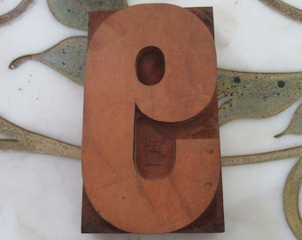 Number Six 6 or Nine 9 Antique Letterpress Wood Type Printing Block