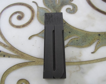 Letter U Antique Letterpress Wood Type Printers Block Lower Case