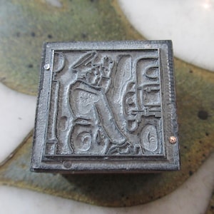 Service Station Attendant Letterpress Printing Block Vintage