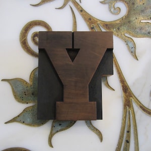 Letter Y Antique Letterpress Wood Type Printers Block