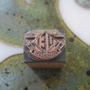 UEI Utilities Engineering Institute Chicago Antique Letterpress Printers Block