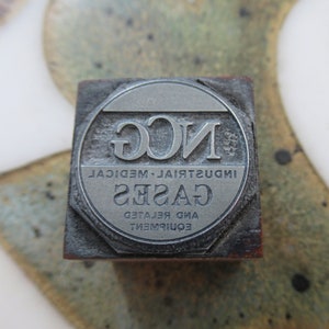 NCG Industrial Medical Gases Medical Vintage Letterpress Printing Block