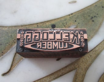 Kellogg Lumber Chas. C. & Sons Co. Antique Letterpress Printing Block Utica NY