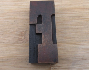 Letter F Antique Letterpress Wood Type Printing Block