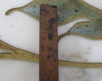 Number One 1 Antique Letterpress Wood Type Printers Block Vintage
