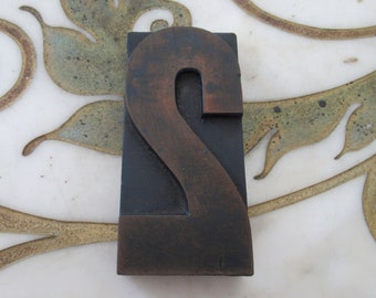 5" Number Two 2 Antique Letterpress Wood Type Printing Block