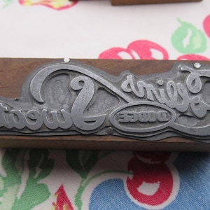 Collins Sweatt Dodge Antique Letterpress Printers Block