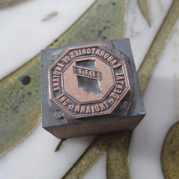 "Dental Laboratories of Indiana Antique ""Letterpress""-Druckblock."