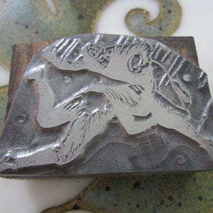 Football Players Vintage Letterpress Printers Block