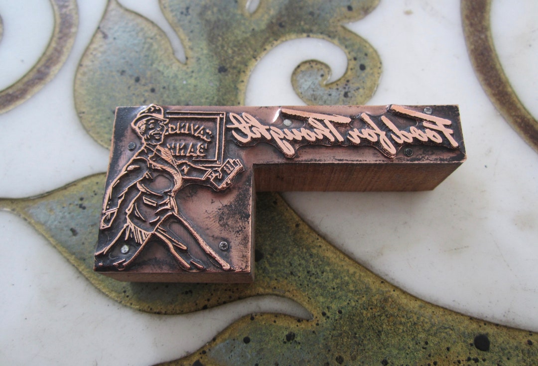 Letterpress Printing Block Advertising Block Food for Thought - Etsy