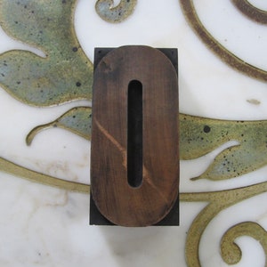 Letter O Antique Letterpress Wood Type Printers Block Number 0 Zero